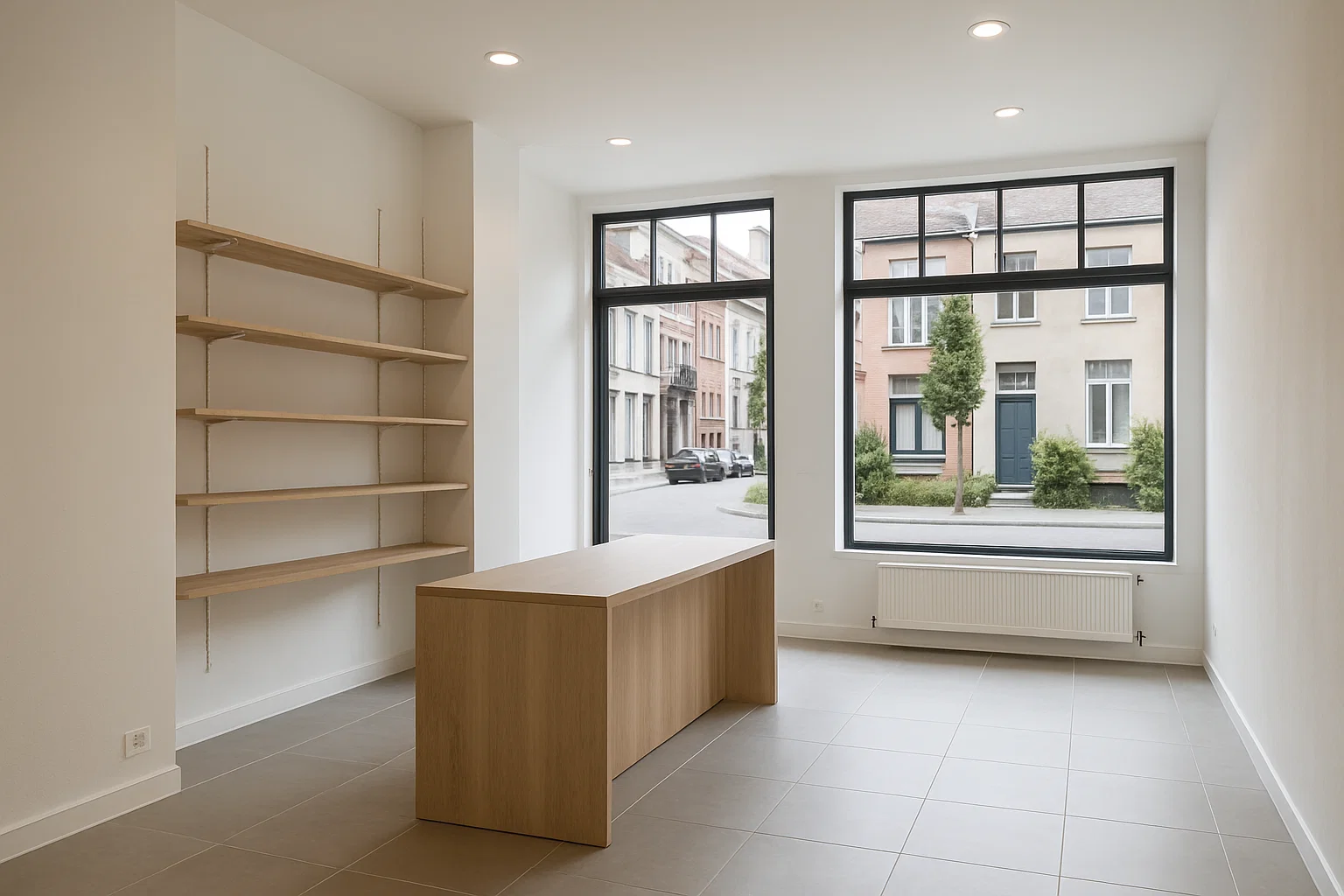 Local commercial moderne et lumineux en Belgique, idéalement situé dans un quartier en pleine revitalisation