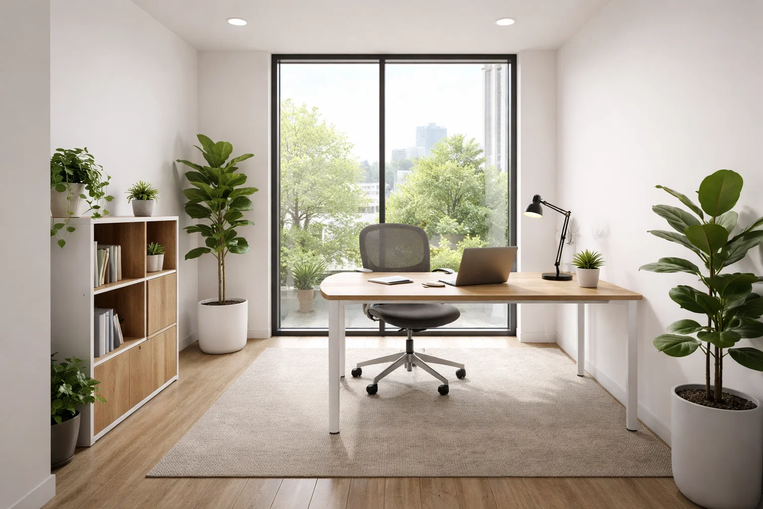 Petit bureau privé prêt à l’emploi pour startup.